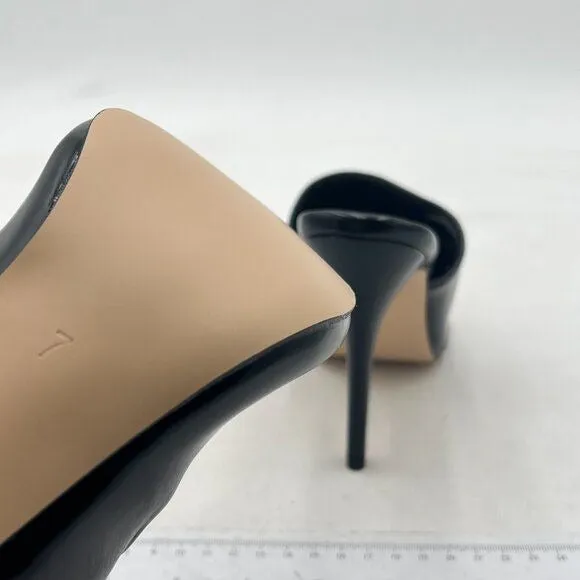 FSJ Wome Open Peep Toe Mule Sandals Wide Strap Slide Slippers Stiletto High Heel