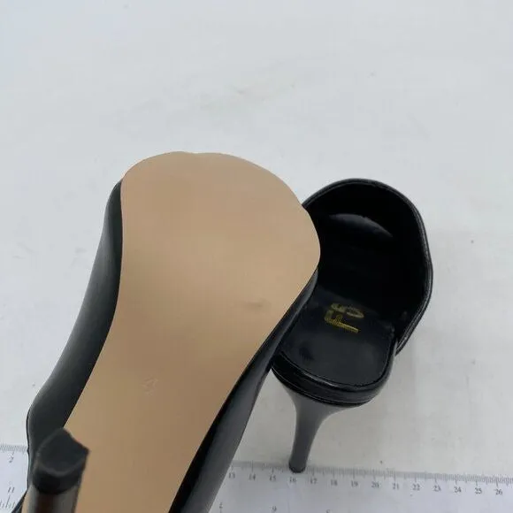 FSJ Wome Open Peep Toe Mule Sandals Wide Strap Slide Slippers Stiletto High Heel