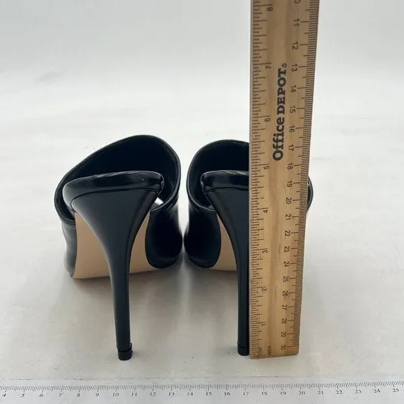 FSJ Wome Open Peep Toe Mule Sandals Wide Strap Slide Slippers Stiletto High Heel