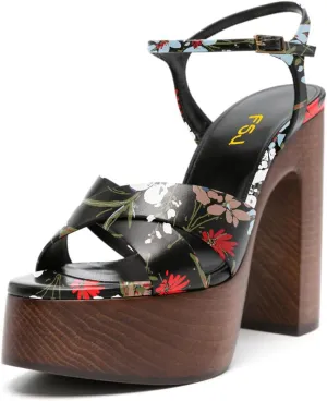 FSJ Women Chunky Block High Heel Platform Open Toe Sandals Ankle Strap Buckle Comfortable Wooden Heel Prom Party Brunch Dress Shoes Size 4-16 US
