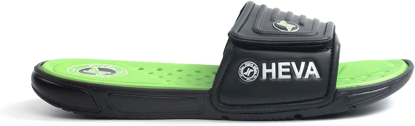 FUNKYMONKEY Men's Slide Sandals with Adjustable Upper and Comfort Quick-Dry Footbed Beach Shower Slippers