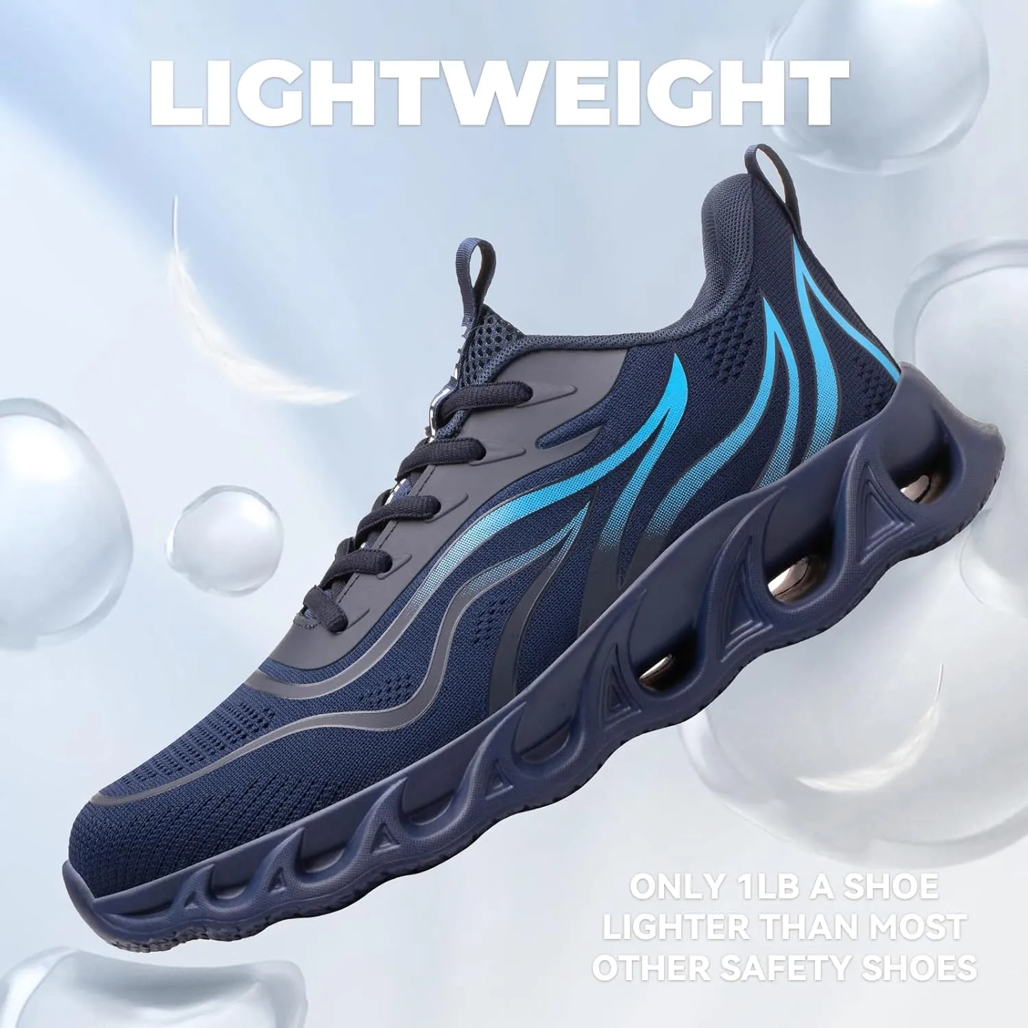 Furuian Steel Toe Shoes for Men Women Lightweight Indestructible Safety Shoes Comfortable Steel Toe Sneakers Puncture Proof Work Shoes