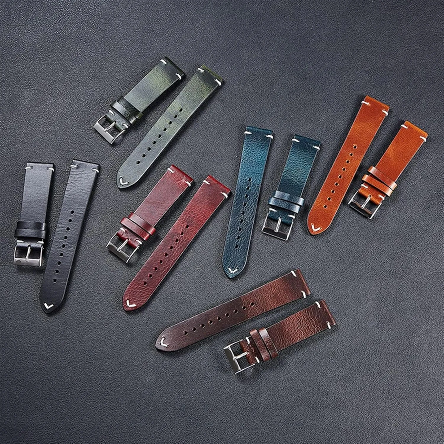 Genuine leather strap For Rox Classic watchband Italian vintage oil wax watch band 20mm 22mm quick release bracelet