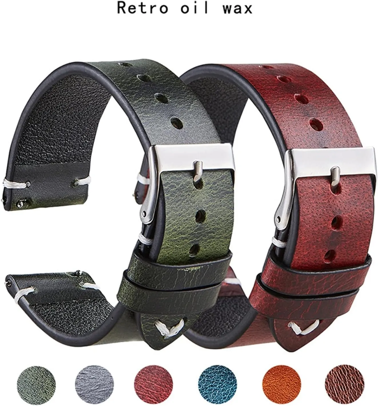 Genuine leather strap For Rox Classic watchband Italian vintage oil wax watch band 20mm 22mm quick release bracelet