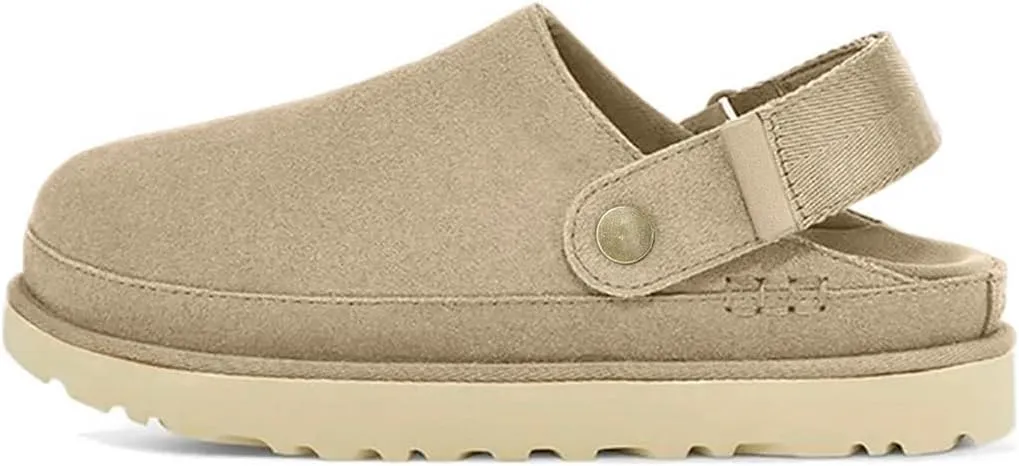 Genuine Suede Adjustable Platform Clogs with Strap Comfy Memory Foam Arch Support Mule Goldenstar Clogs Women Indoor Outdoor