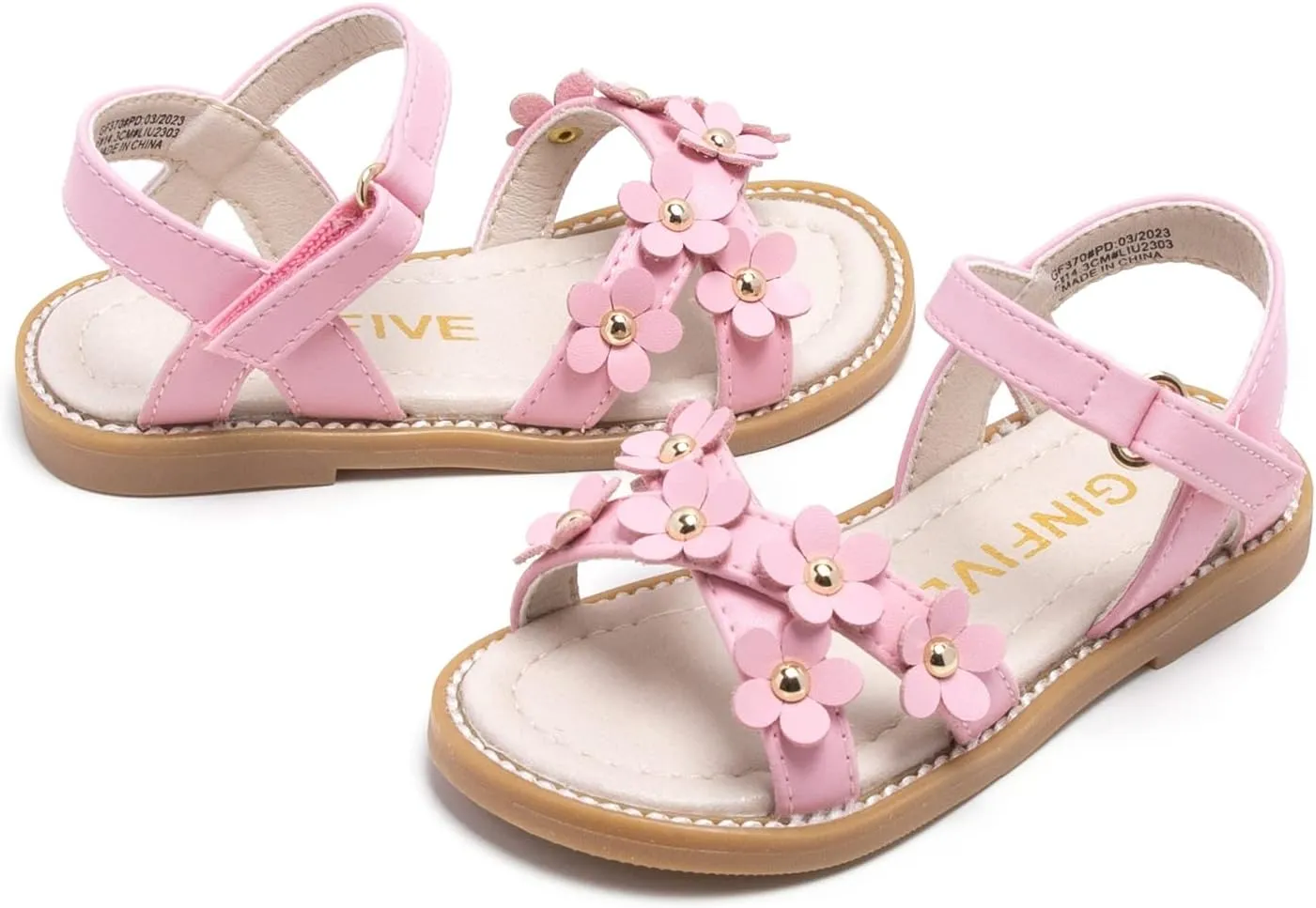 GINFIVE Toddler Girls Sandals Little Girls Kids Summer Shoes Toddler Sandals