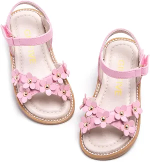 GINFIVE Toddler Girls Sandals Little Girls Kids Summer Shoes Toddler Sandals