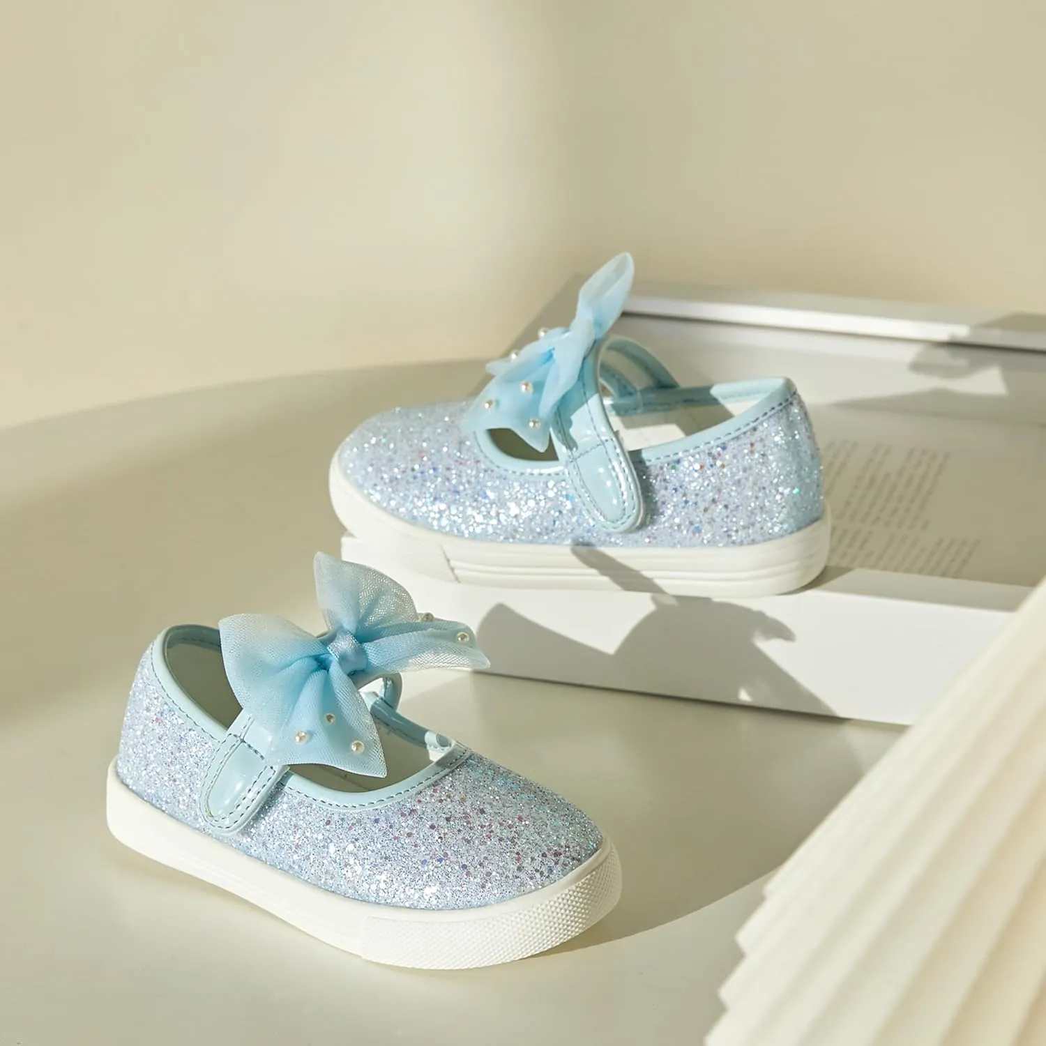 GINFIVE Toddler Girls Sneakers Little Girls Slip On Shoes School Sneakers Toddler