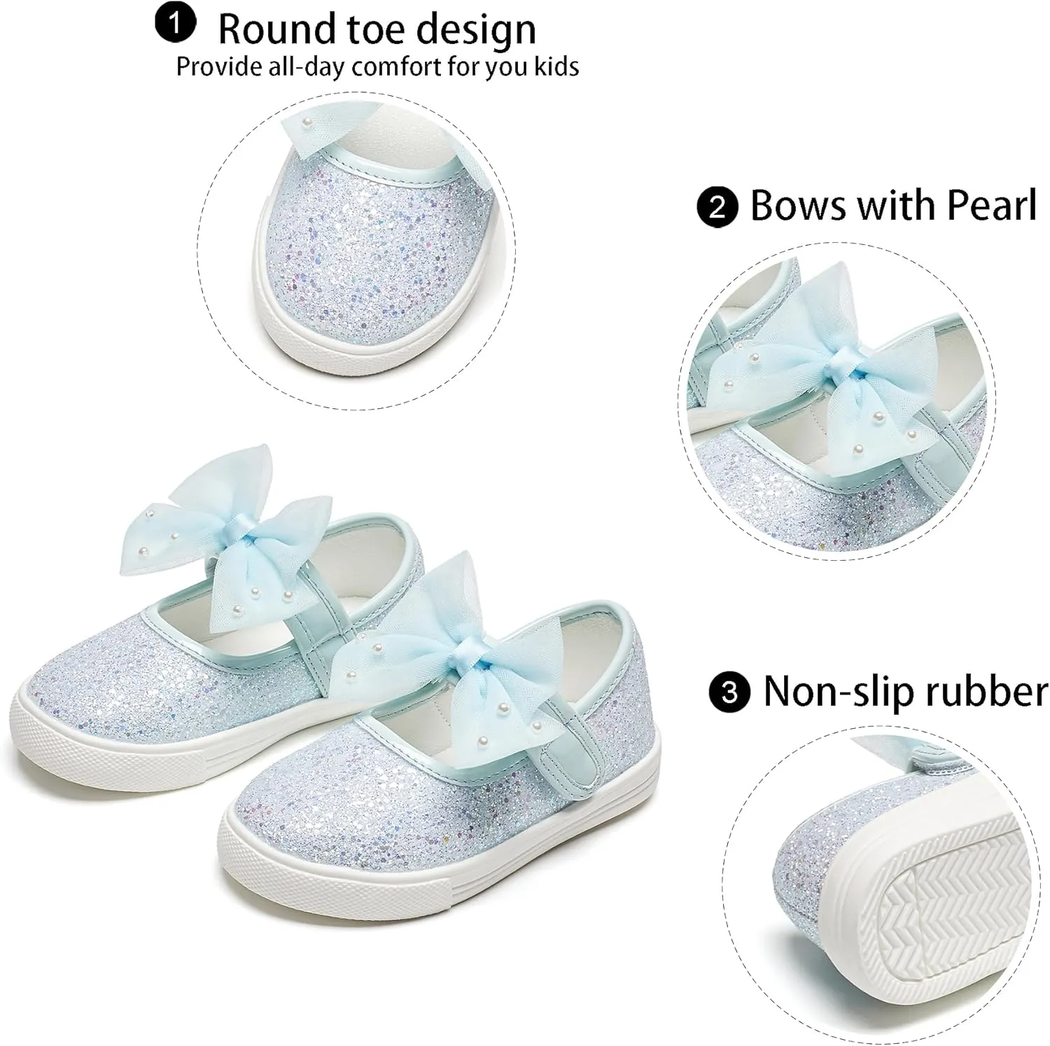 GINFIVE Toddler Girls Sneakers Little Girls Slip On Shoes School Sneakers Toddler