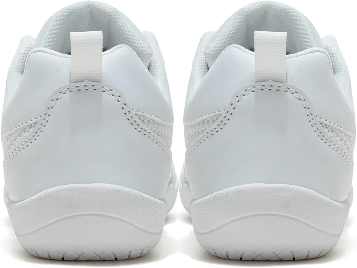 Girls Cheer Shoes White Youth Cheerleading Shoes Dance Athletic Training Breathable Dancing Lightweight Competition Comfortable Sport Sneakers