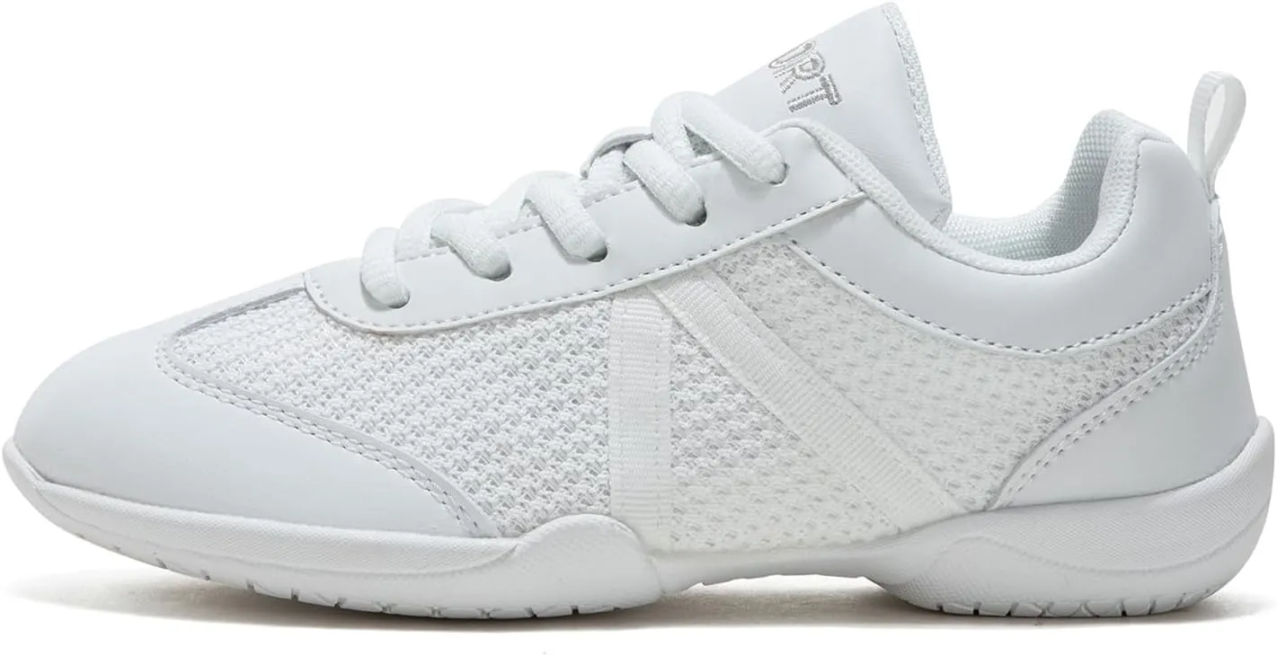Girls Cheer Shoes White Youth Cheerleading Shoes Dance Athletic Training Breathable Dancing Lightweight Competition Comfortable Sport Sneakers