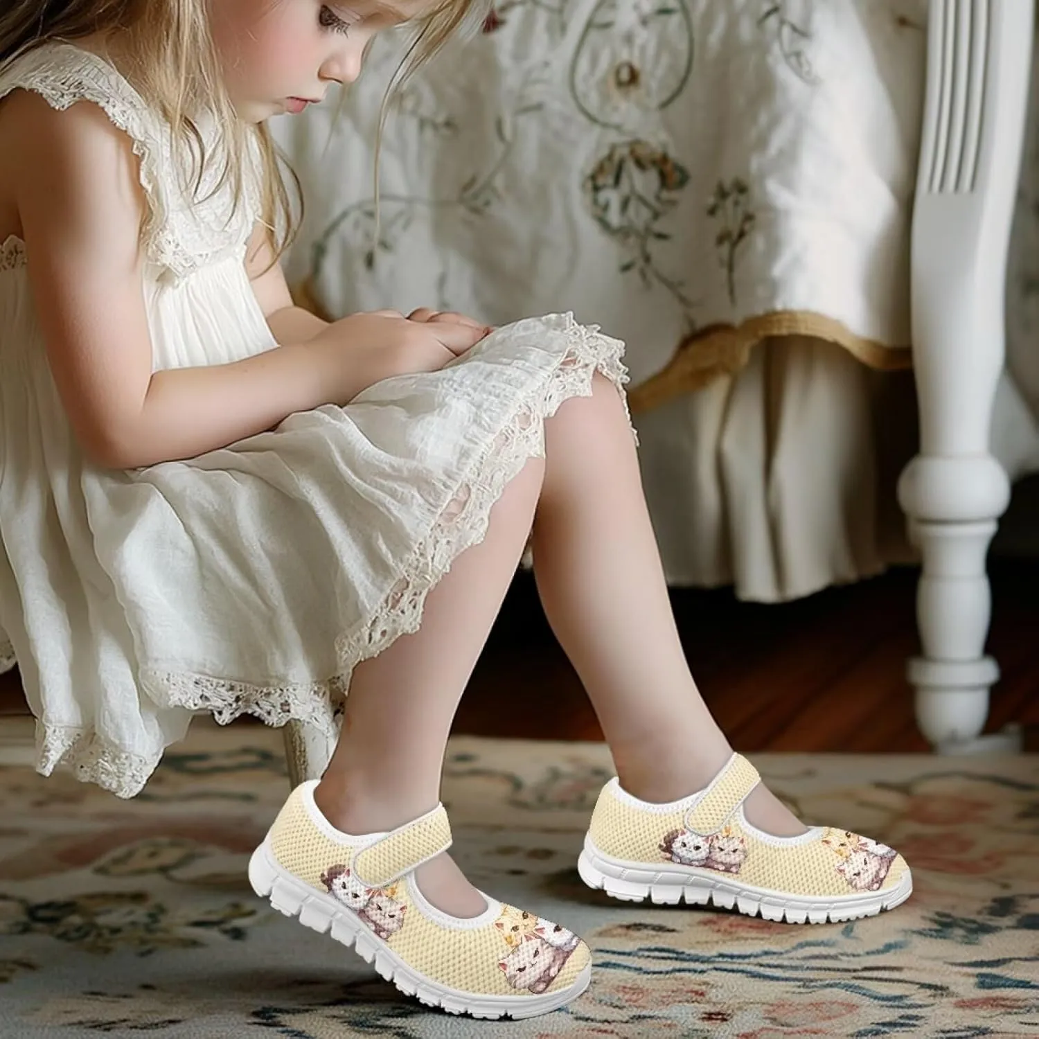 Girls Mary Jane Shoes Breathable Comfort Casual Sneaker School Wedding Party Shoes Ballet Flat