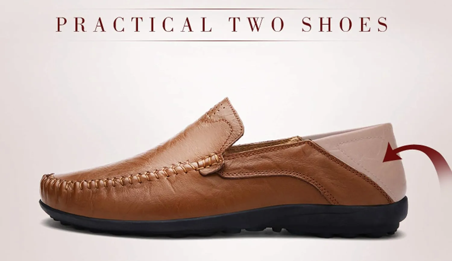 Go Tour Men's Premium Genuine Leather Casual Slip on Loafers Breathable Driving Shoes Fashion Slipper