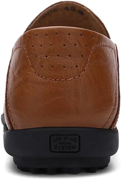 Go Tour Men's Premium Genuine Leather Casual Slip on Loafers Breathable Driving Shoes Fashion Slipper