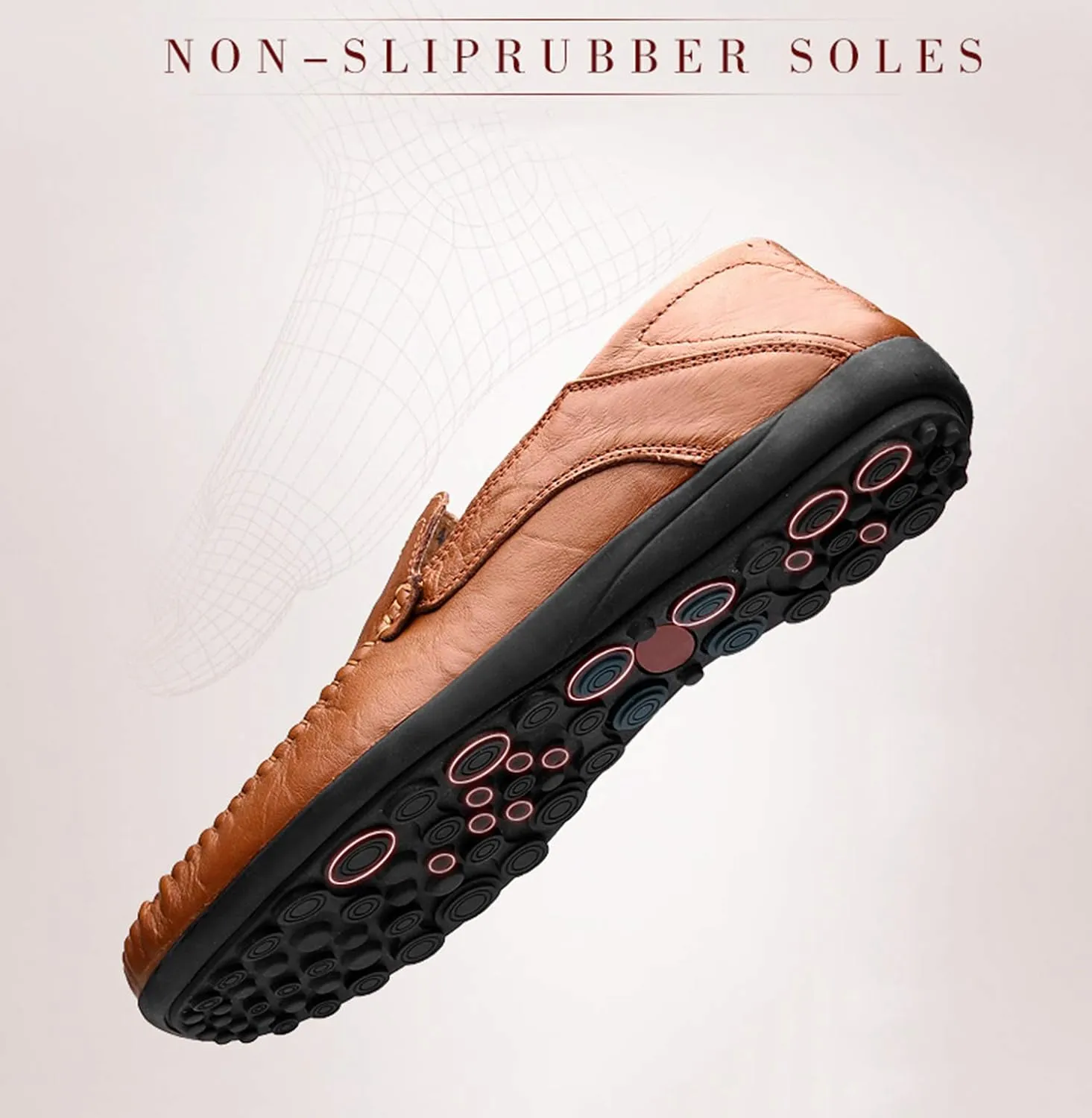 Go Tour Men's Premium Genuine Leather Casual Slip on Loafers Breathable Driving Shoes Fashion Slipper