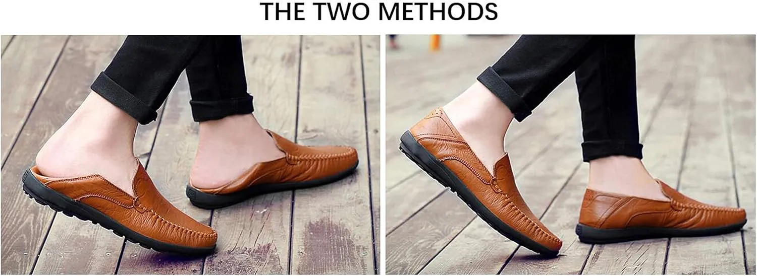 Go Tour Men's Premium Genuine Leather Casual Slip on Loafers Breathable Driving Shoes Fashion Slipper