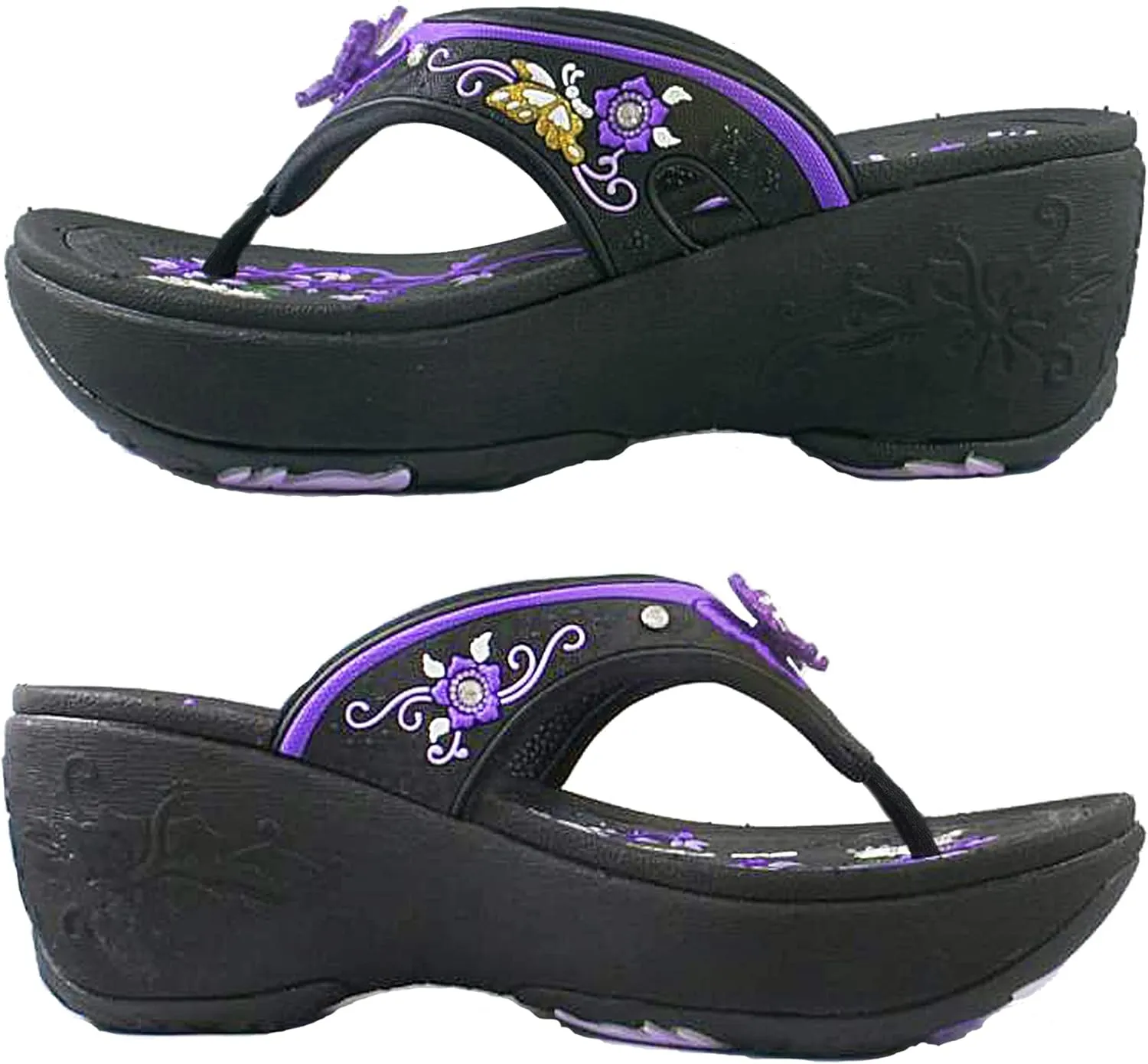 Gold Pigeon Shoes Comfortable Wedge Sandals, Women's Platform Sandals Casual Summer Beach, Heeled Wedges 2.75"