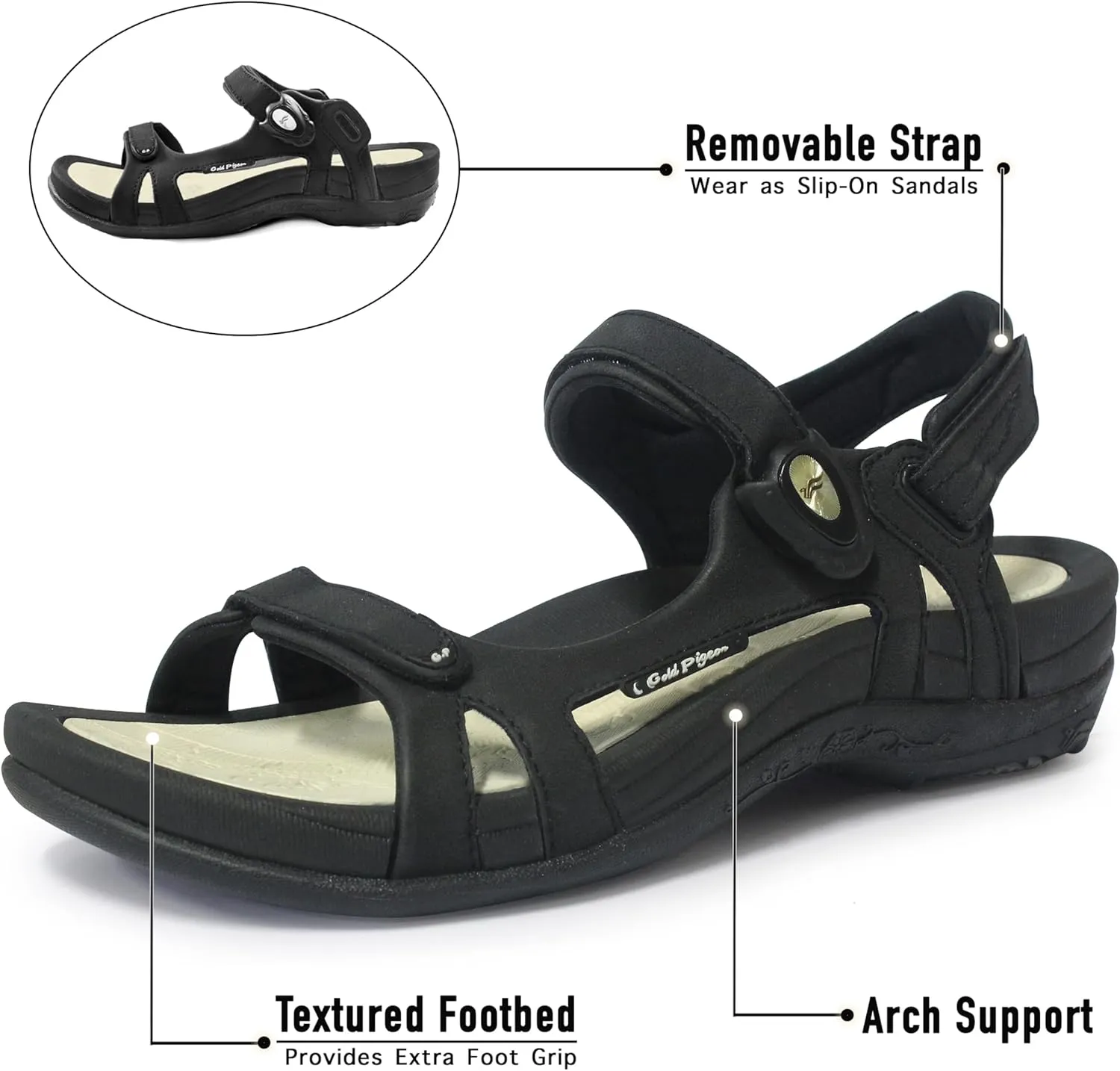 Gold Pigeon Shoes |SIGNATURE| Easy Snap Lock Comfort Ergonomic Walking Sandals for Women