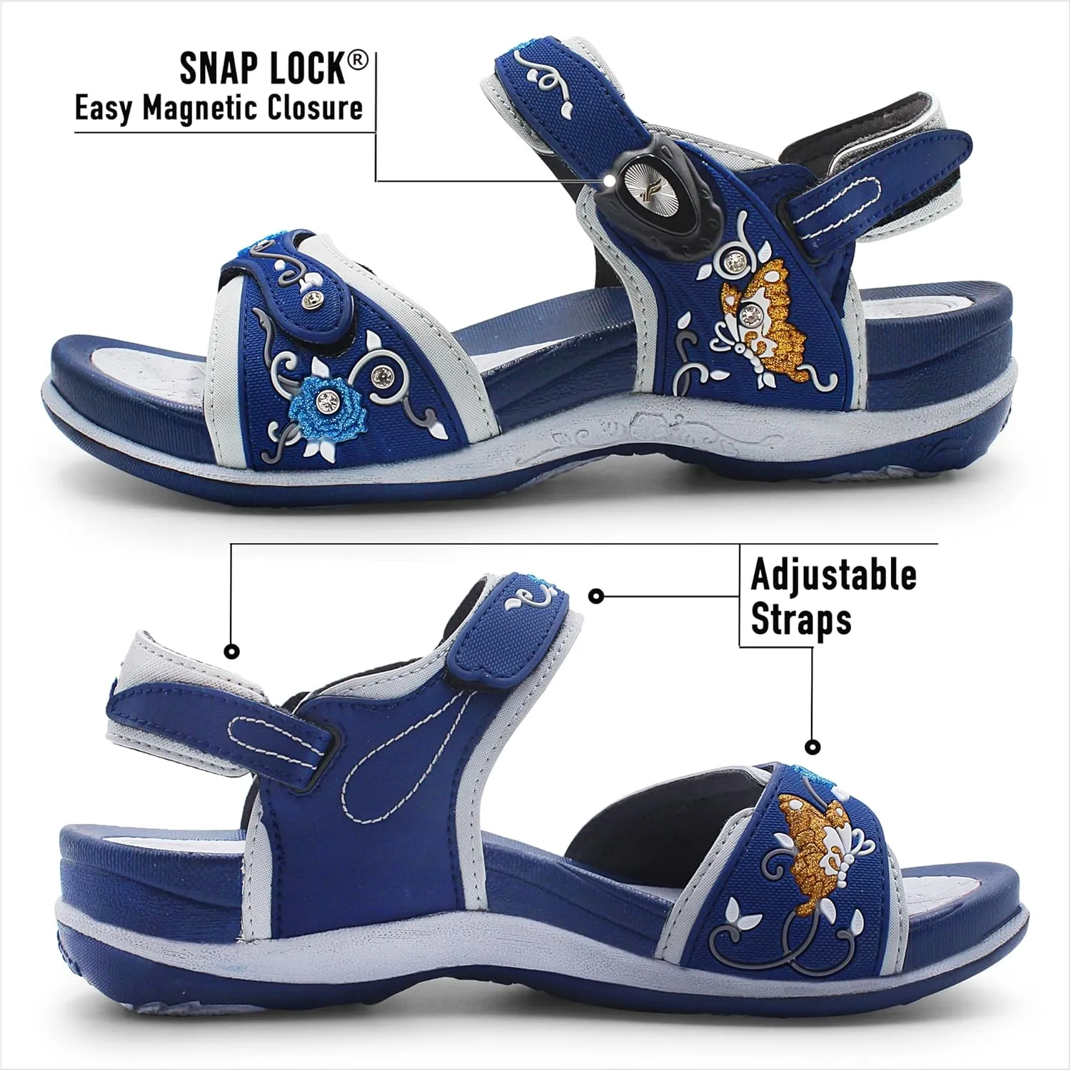 Gold Pigeon Shoes |SIGNATURE| Easy Snap Lock Comfort Ergonomic Walking Sandals for Women