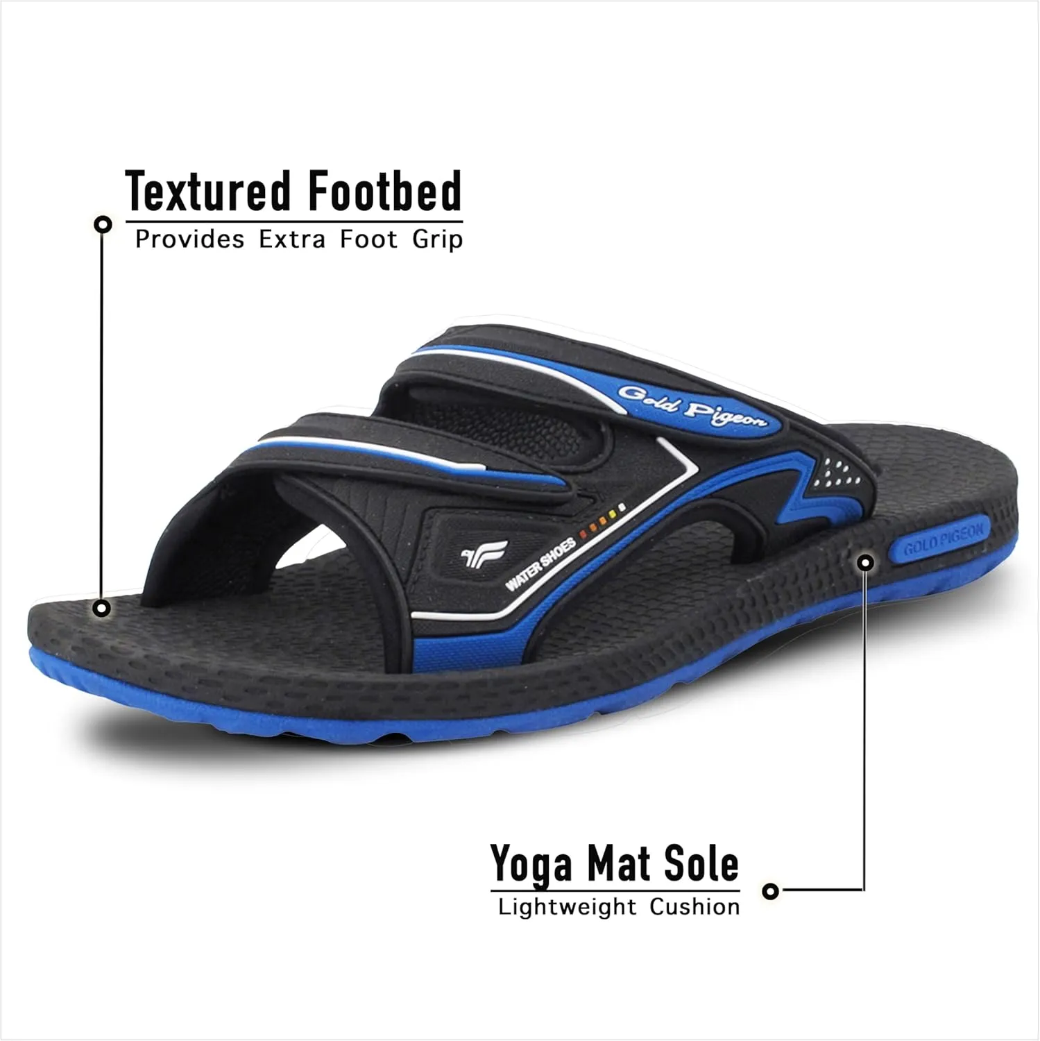 Gold Pigeon Shoes SIMPLUS Wide Women Non-Slip Cuhion Yoga Mat Athletic Slide Sandals
