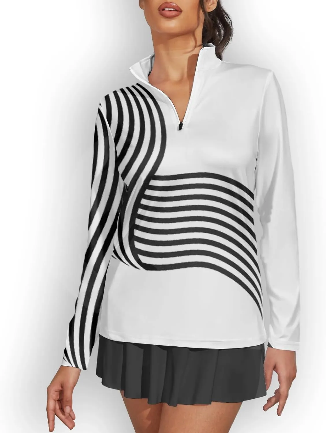 Golf Shirts for Woman UPF 50  Sun Protection Quick Dry Lightweight Long Sleeve Polo Shirts for Woman Rash Guard