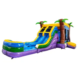 Goombay Splash Dual Lane Bounce House with Slide (Wet/Dry)