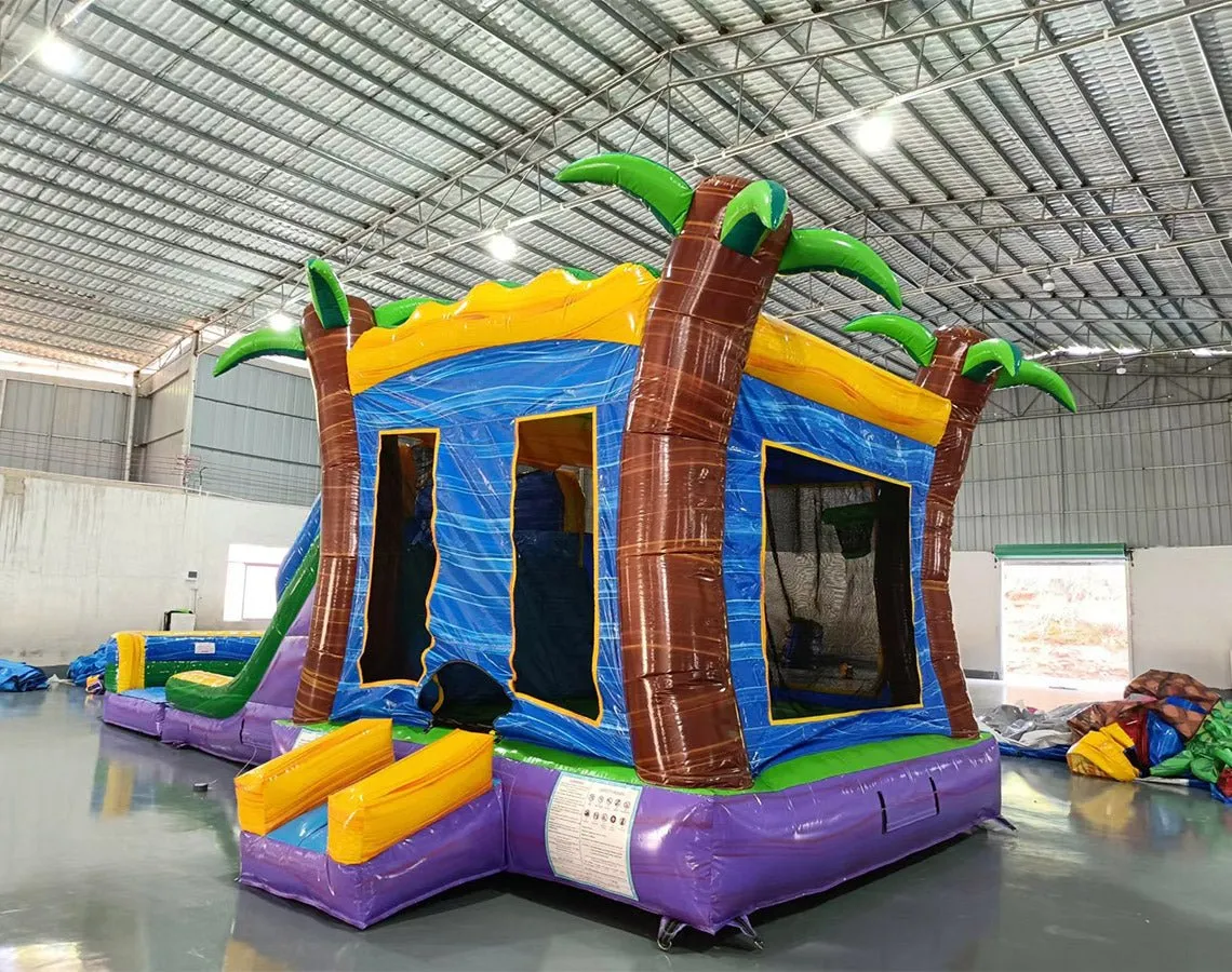 Goombay Splash Dual Lane Bounce House with Slide (Wet/Dry)