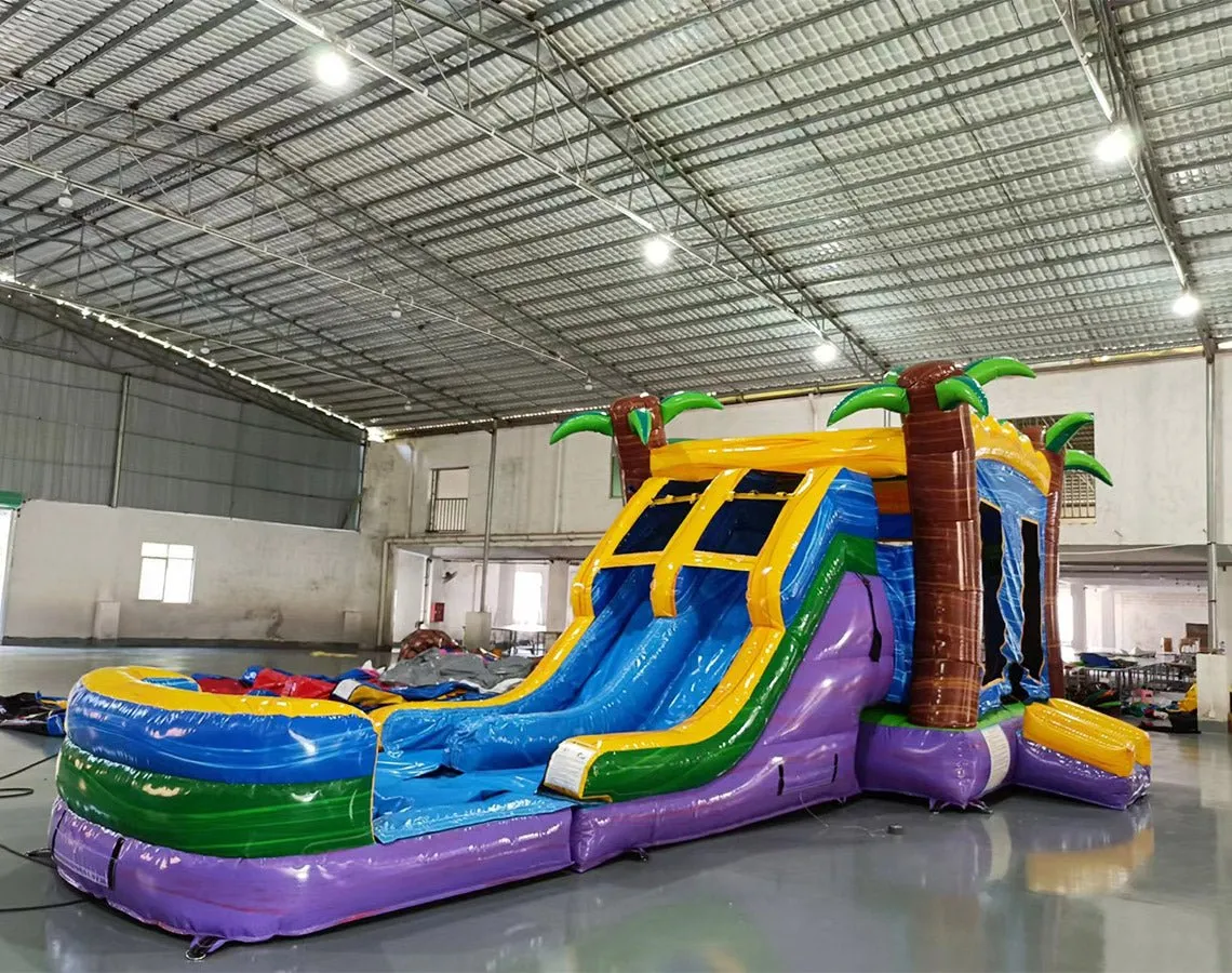 Goombay Splash Dual Lane Bounce House with Slide (Wet/Dry)