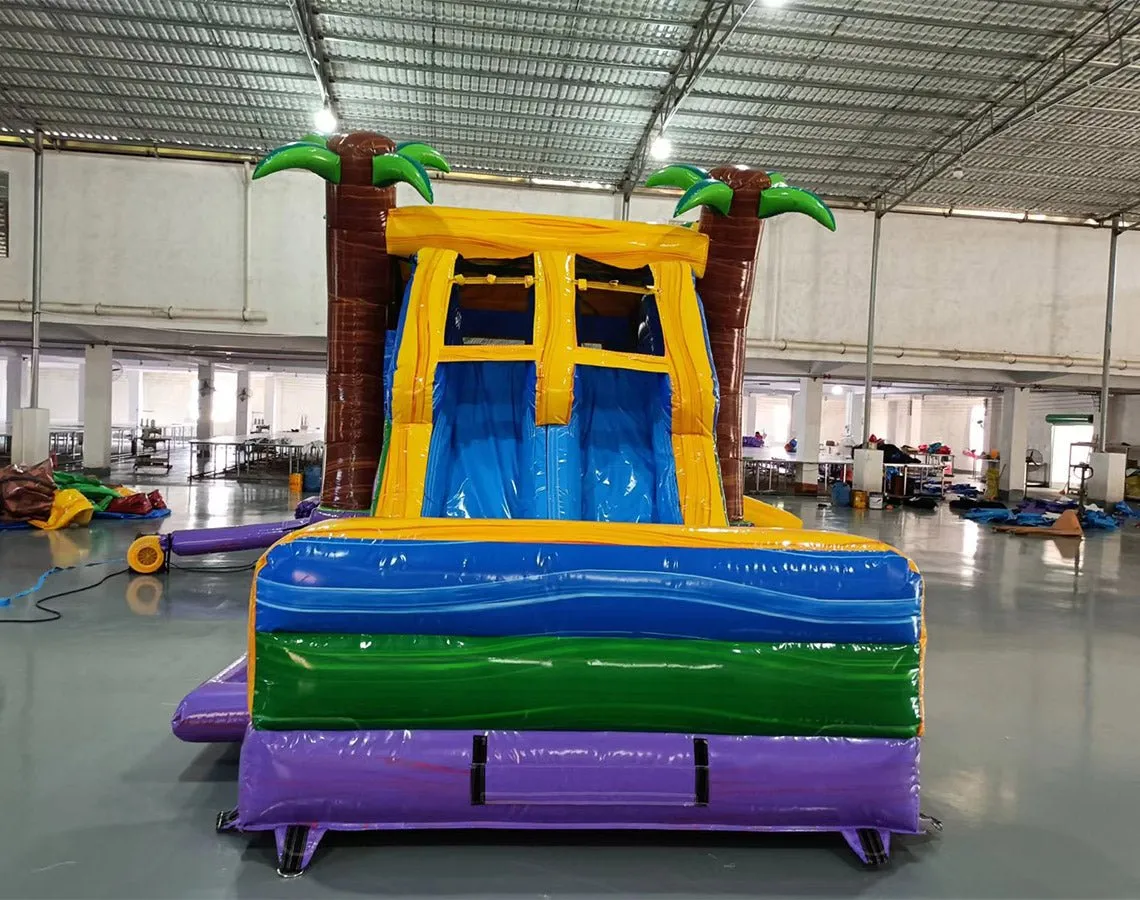 Goombay Splash Dual Lane Bounce House with Slide (Wet/Dry)