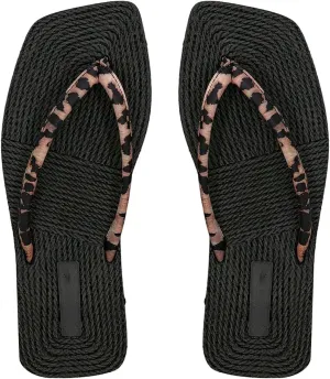 GORGLITTER Women's Leopard Thong Sandals Cheetah Flip Flops Comfortable Foam Summer Beach Slides Slipper