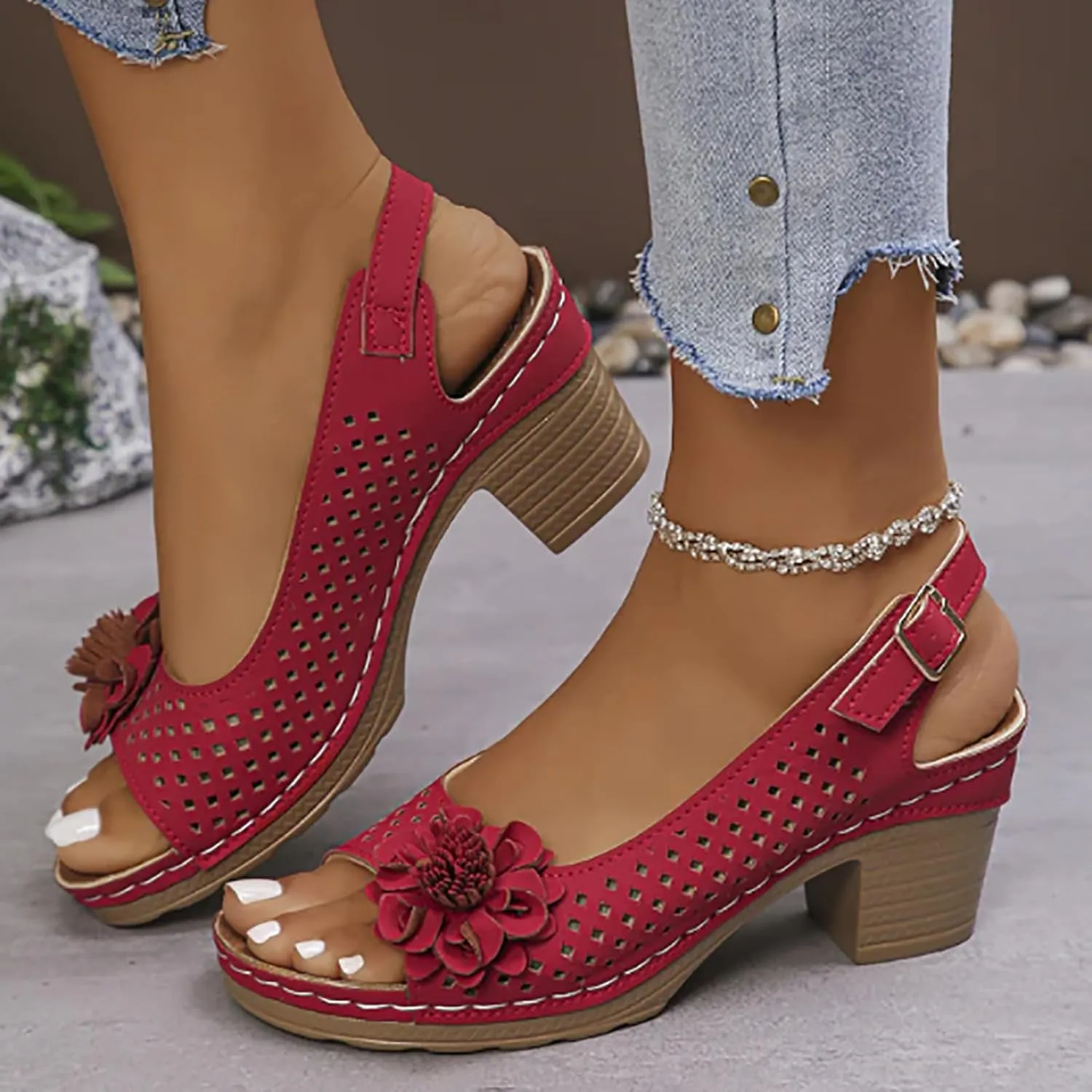 Graddi Archcare Sandals, Graddi Arch Relief Women's Square Heel Buckle Wide Sandals 2025