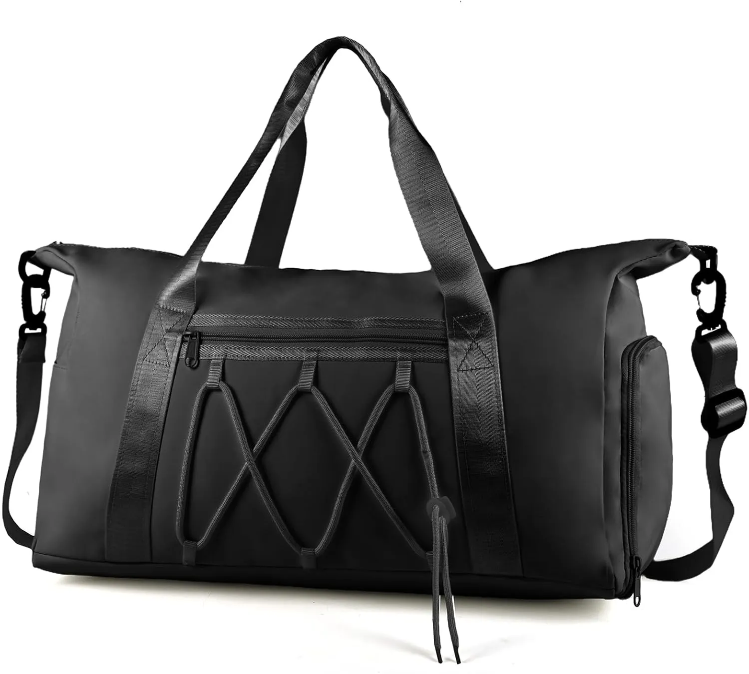 Gym Bag for Women, Travel Duffel Bag with Shoes Compartment & Dry Wet Separated Pocket, Water Resistant Sports Gym Tote Bag Overnight Bag Weekender Bag Training Handbag Yoga Bag - Black