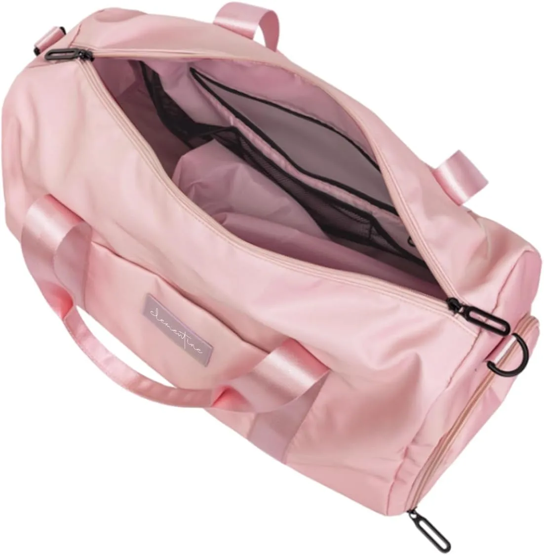 Gym Bag for Women with Shoe Compartment and Wet Pocket | Small Durable Lightweight Gym Duffle Bag with Motivational Quote and Graphic Designs | Great for Exercise and Overnights | Pink