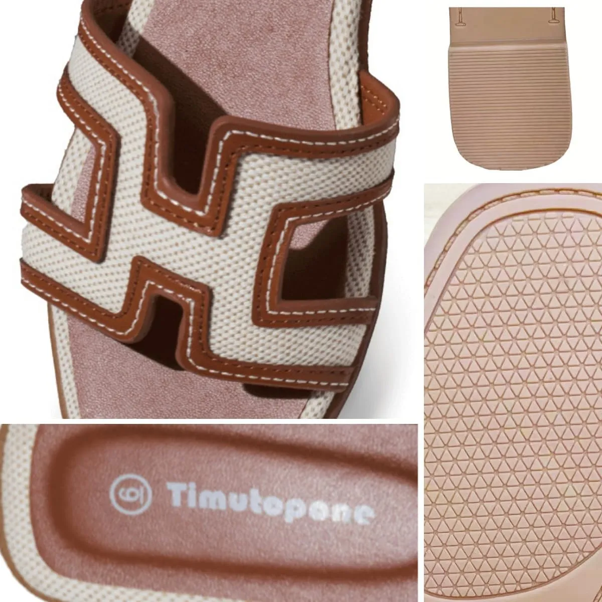 H Flat Sandals for Women Dressy Lightweight Comfortable Slide Sandal Fashion 2025 Summer Trendy Casual Slip-On Shoes