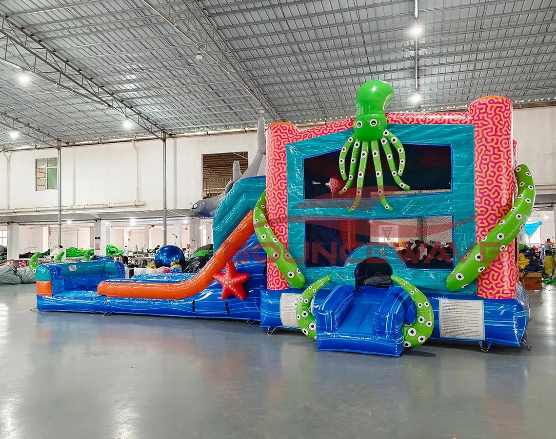 Hammerhead Reef Dual Lane Bounce House with Slide (Wet/Dry)