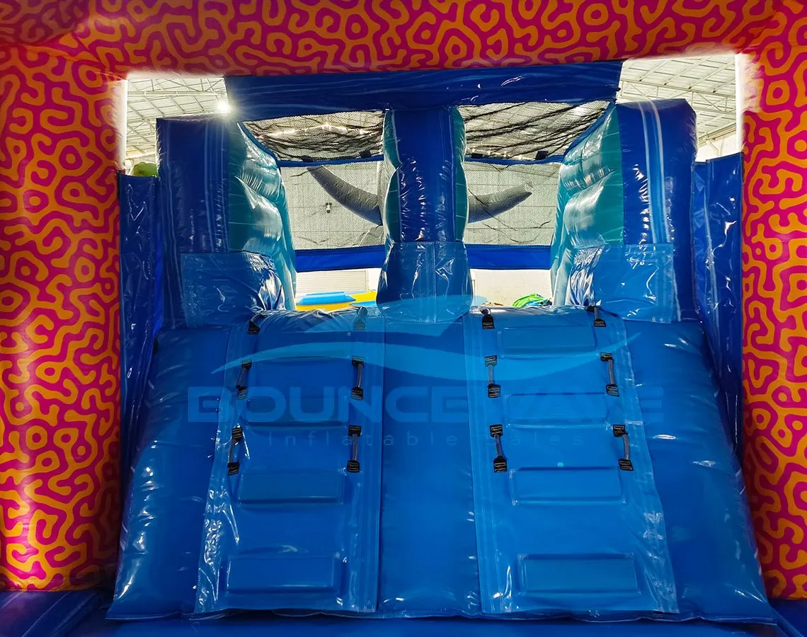 Hammerhead Reef Dual Lane Bounce House with Slide (Wet/Dry)