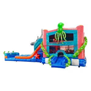 Hammerhead Reef Dual Lane Bounce House with Slide (Wet/Dry)