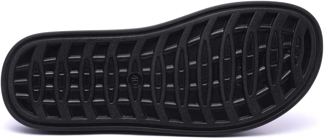 Harssidanzar Men's Sandals,Quick-Dry Flip-Flop Summer Slip On Cross Straps Slide Sandals Toe Ring Style Outdoor And Indoor KM221US
