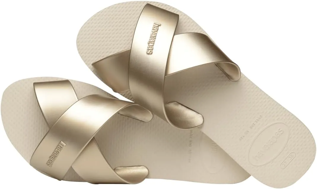havaianas Women's Aqua Metallic Sandal Beige Flip-Flop