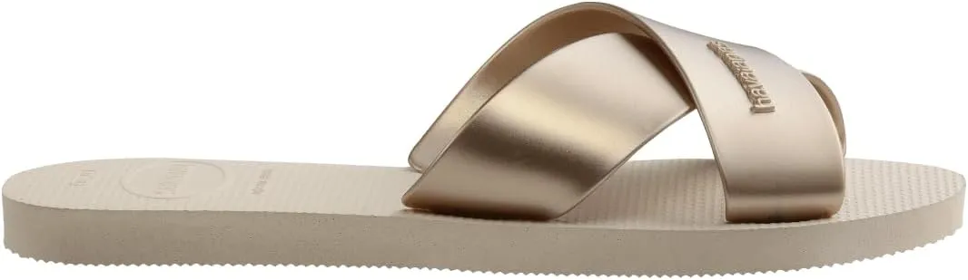 havaianas Women's Aqua Metallic Sandal Beige Flip-Flop