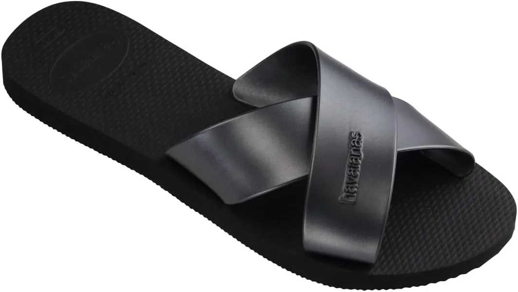 havaianas Women's Aqua Metallic Sandal Black Flip-Flop