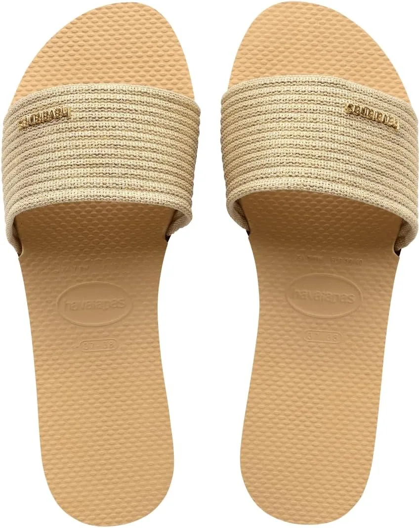 Havaianas Women's You Malta Sandal - Metallic Summer Sandals for Women - GOLDEN, 7/8