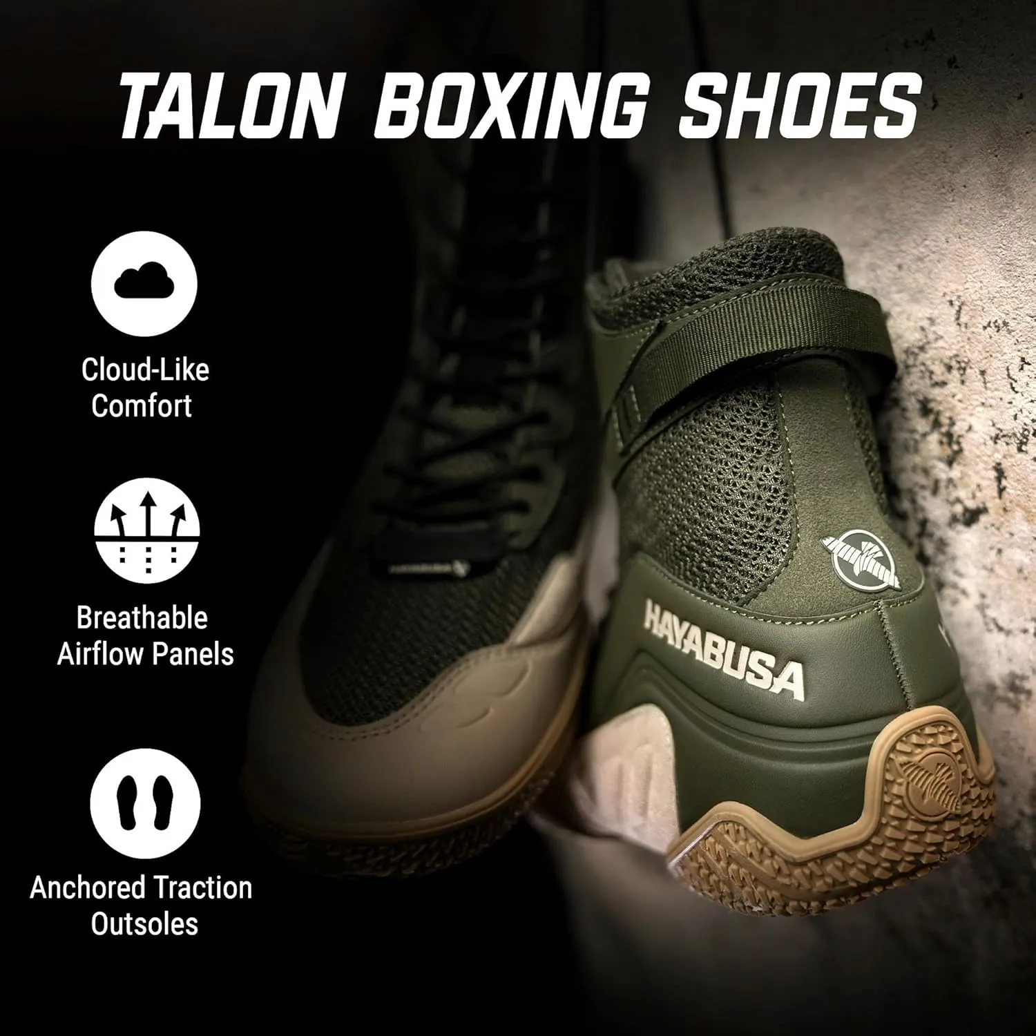 Hayabusa Talon Boxing Shoes for Men and Women Lace Up Lightweight Mid High Top