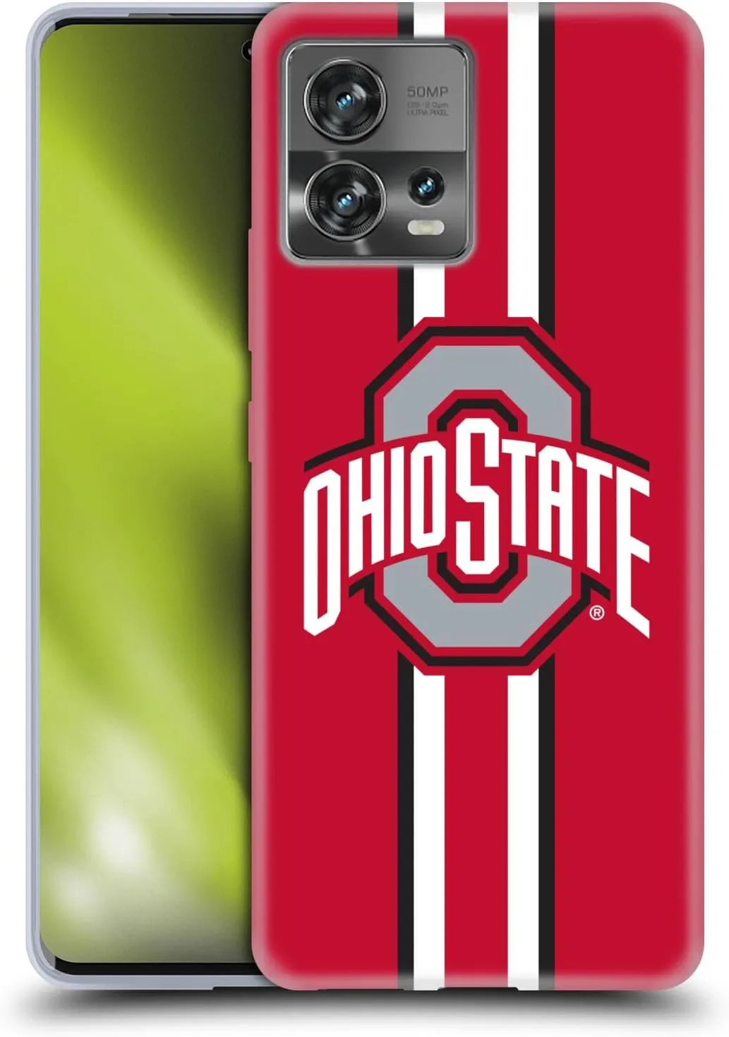 Head Case Designs Officially Licensed Ohio State University Stripes Logo Soft Gel Case Compatible with Motorola Moto Edge 30 Fusion
