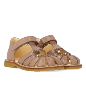 Heart sandal with sparkling glitter heart