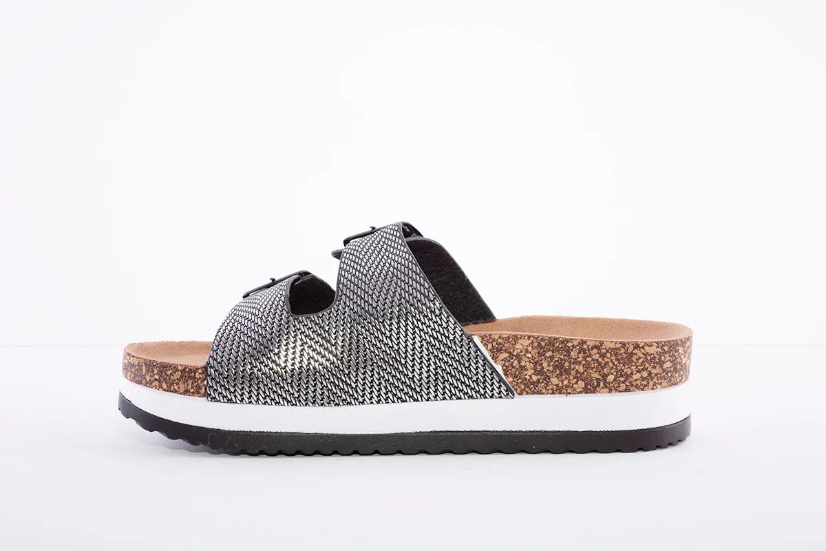 HEAVENLY FEET - Kendra Black/Pewter Sandal