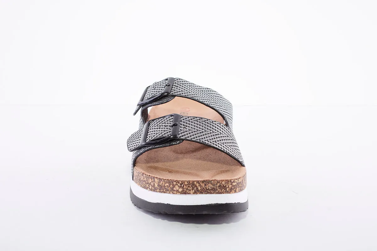 HEAVENLY FEET - Kendra Black/Pewter Sandal
