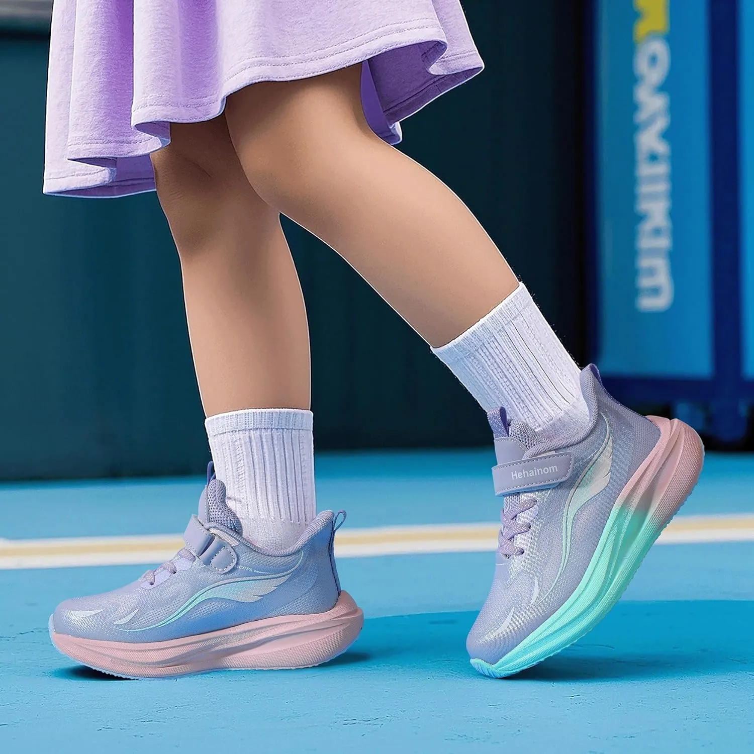 Hehainom Girls Kids Sneaker Boys Girls Running Tennis Shoes Sparkle Lightweight Breathable Sport Athletic Girls Shoes