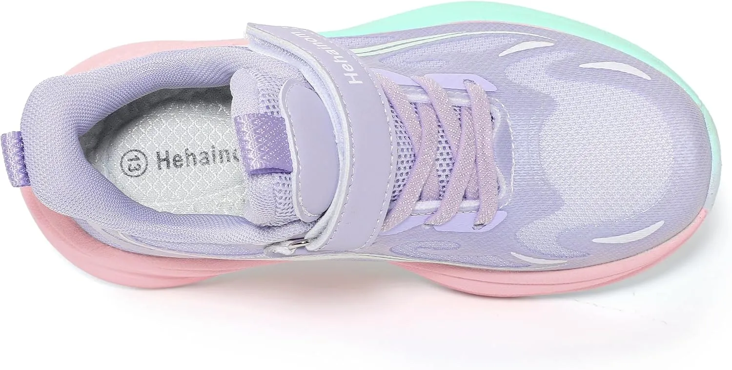 Hehainom Girls Kids Sneaker Boys Girls Running Tennis Shoes Sparkle Lightweight Breathable Sport Athletic Girls Shoes