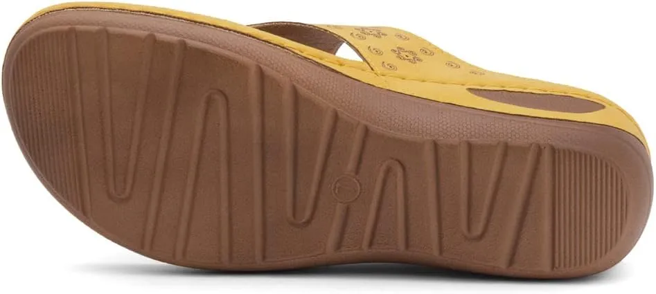 Herstyle H-Nadia Womens Flip Flops Open Toe Slides Cushion Footbed Platform Wedge Summer Sandals
